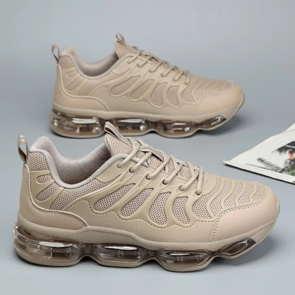 Men's Khaki Walking Shoes Tennis Running Sneakers Casual Trail Sport Gym